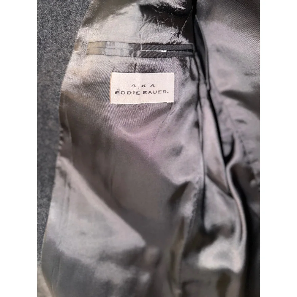 AKA Eddie Bauer Mens 42 Blazer Charcoal Grey 100% Camel Hair Sport Coat USA Made